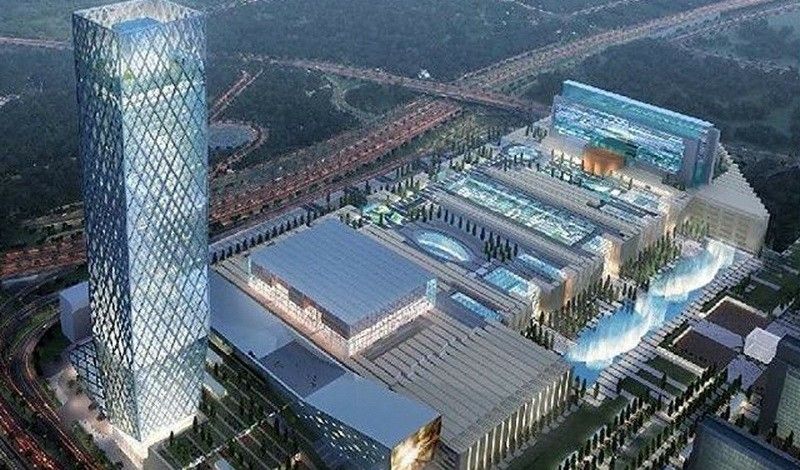 Architectural visualization of a contemporary commercial and leisure complex