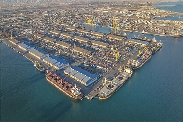 Aerial view of the Shahid Rajaee port complex
